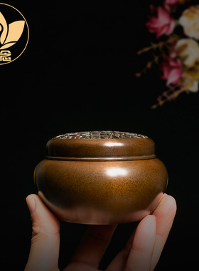 庆松堂苏工铜炉名家胡庆松制紫铜手炉紫铜复古炉收藏把玩室内熏香