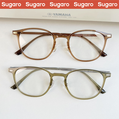 50mm韩版咖啡色方圆框眼镜TR90女可配度数防蓝光防辐射圆脸素颜镜