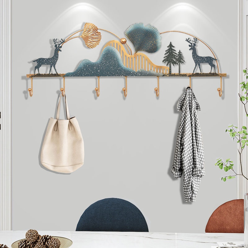 简约挂衣钩门后玄关收纳墙上挂架现代个性置物架时尚金属装饰