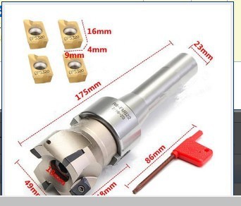 SKU：R8-FMB22-7/16英制铣刀柄+400R刀盘+4片APMT1604刀片