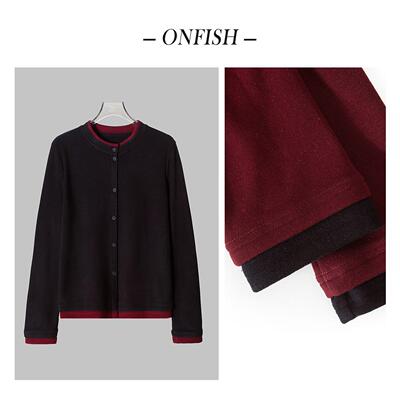 舒适显瘦秋季假两件单排扣外套