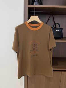 2026新款 T恤女宽松显瘦休闲百搭上衣KN26002 外贸单圆领拼色短袖