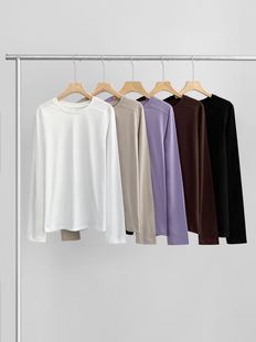 慵懒长袖 休闲简约圆领正肩厚款 T恤XT5176 时尚 ROW风2025秋冬新款