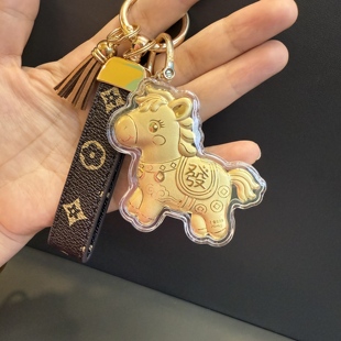 水贝爆款黄金足金马年手机链马上有钱钥匙扣包包挂件生肖马送礼物