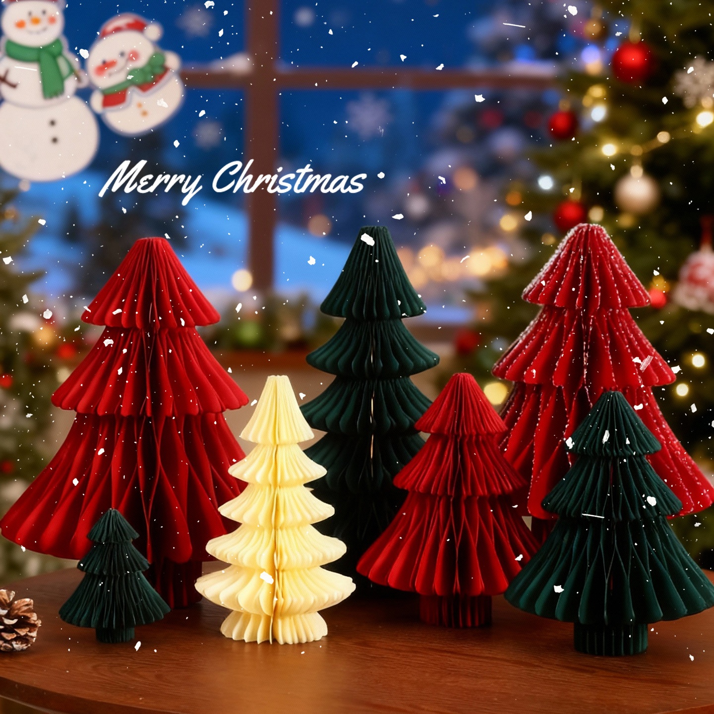 圣诞树桌面纸质迷你2026新款圣诞节马年折纸装饰春节新年装饰摆件