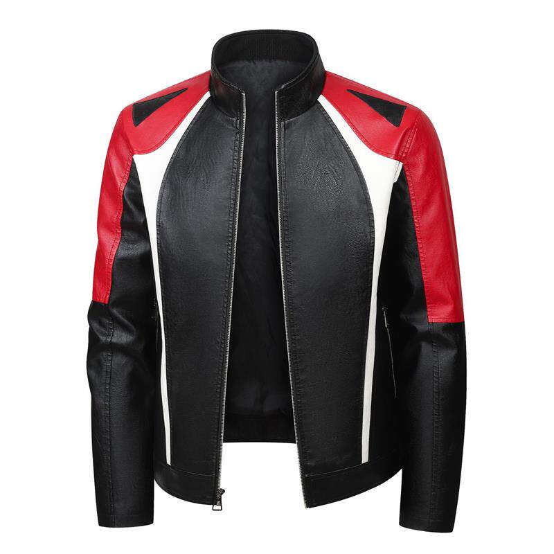 跨境夹克外套男士春秋季新款美式街头高街机车男款PU皮皮衣亚马逊