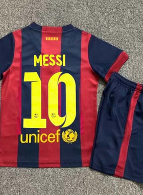 14 15 Retro Barcelona Kids kits MESSI Soccer Jerse