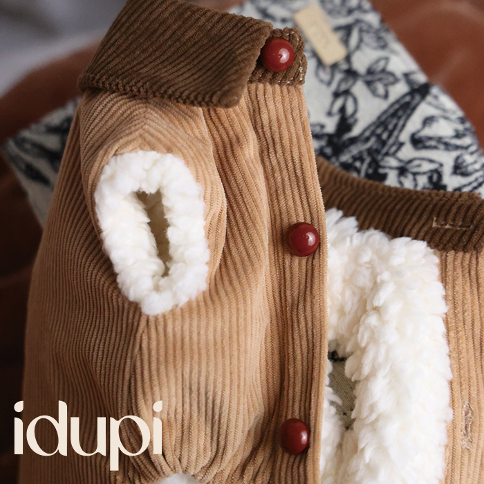 idupi马甲美式复古灯芯绒马甲