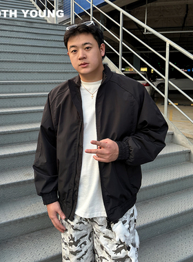 郑一爱穿搭【美式廓形】春季立领男纯色百搭宽松休闲外套