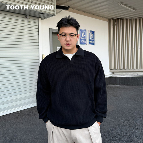 郑一爱穿搭【泡芙格POLO衫】420g加绒海鸥领纯色显瘦宽松冬季卫衣