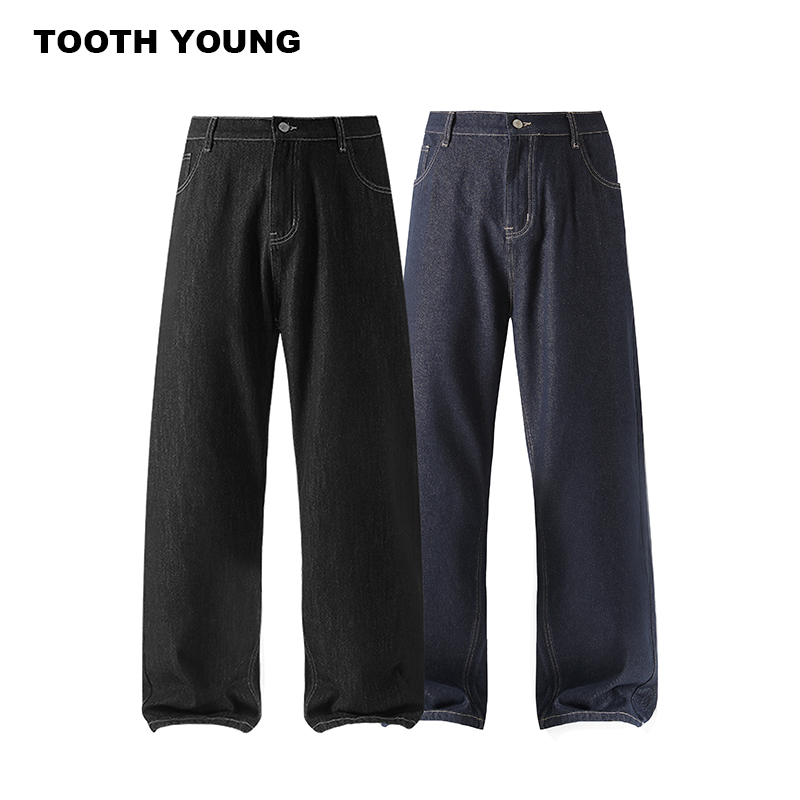 郑一爱穿搭 【四季牛仔】水洗宽松男士休闲百搭春季大码裤子