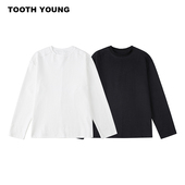 虾线T恤2.0 300g纯色圆领秋季 宽松大码 郑一爱穿搭 长袖 打底T恤