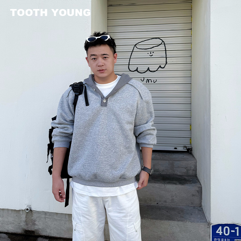 郑一爱穿搭【慵懒卫衣】420g秋冬大码连帽卫衣男百搭显瘦宽松上衣