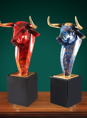 牛势冲天创意牛头摆件