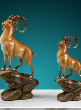全铜领头羊摆件十二生肖羊