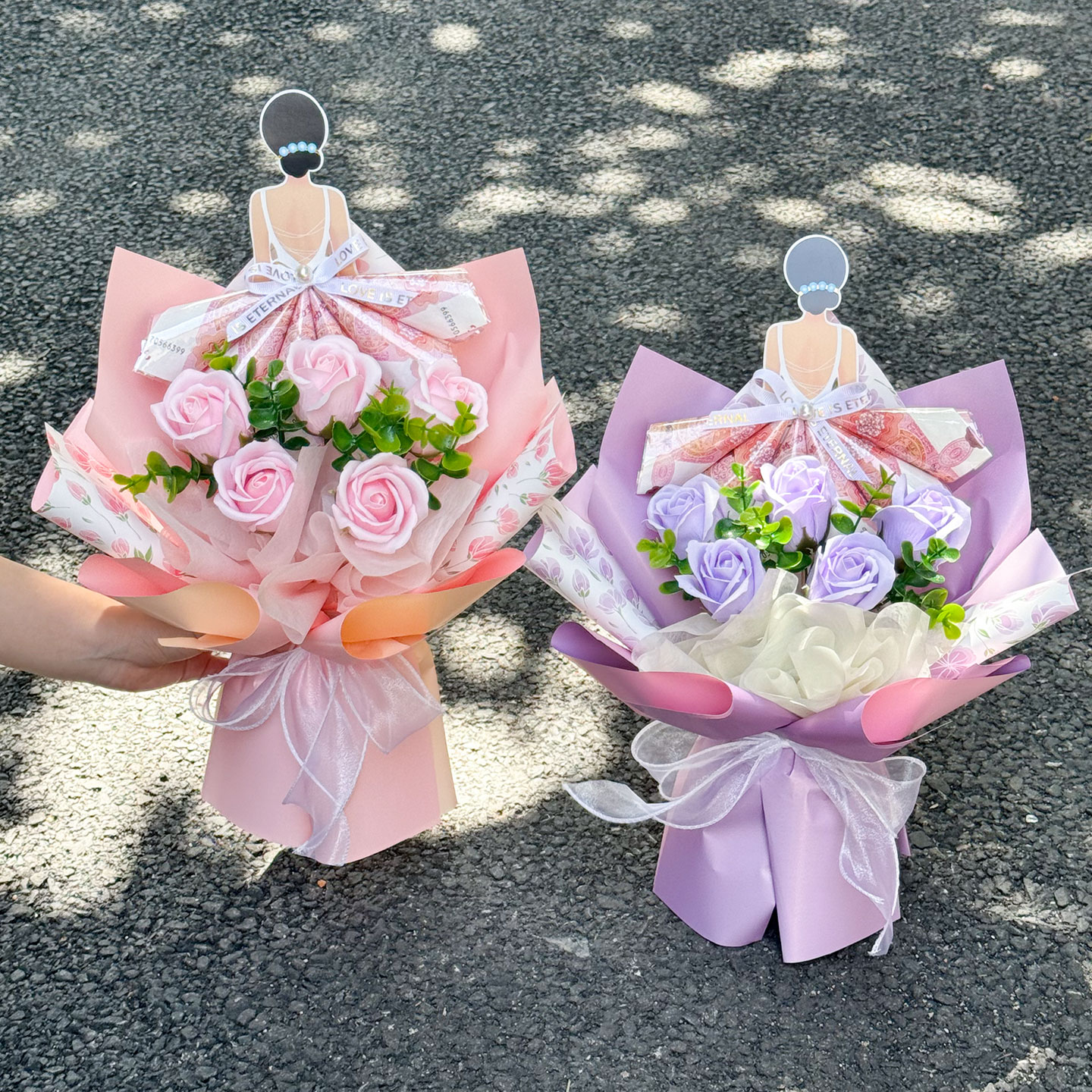 diy仿真玫瑰有钱花情人节花束生日礼物送老婆女朋友惊喜仪式感花