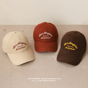 2025新款棒球帽男女复古字母刺绣鸭舌帽宽檐宽檐显脸小高品质帽子