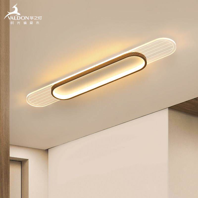 走道吸顶灯长条入户轻奢北欧阳台灯走廊超薄玄关进门厅衣帽间灯具