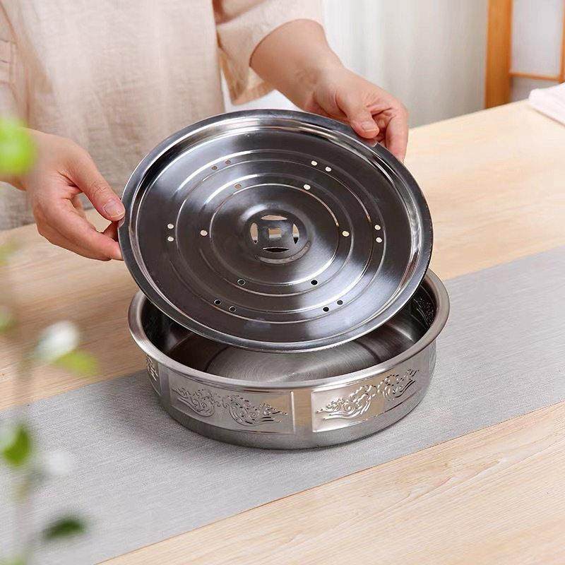 加厚不锈钢茶盘双层方形储水式大号茶池圆形沥水盘金属茶海托盘,餐饮具,茶盘,淘宝优惠券,粉丝福利购,淘宝优惠卷