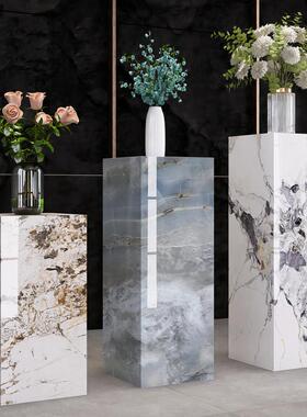 岩板花架座工艺礼品摆饰摆台墩子酒店玄关客厅暴力熊落地摆件底座