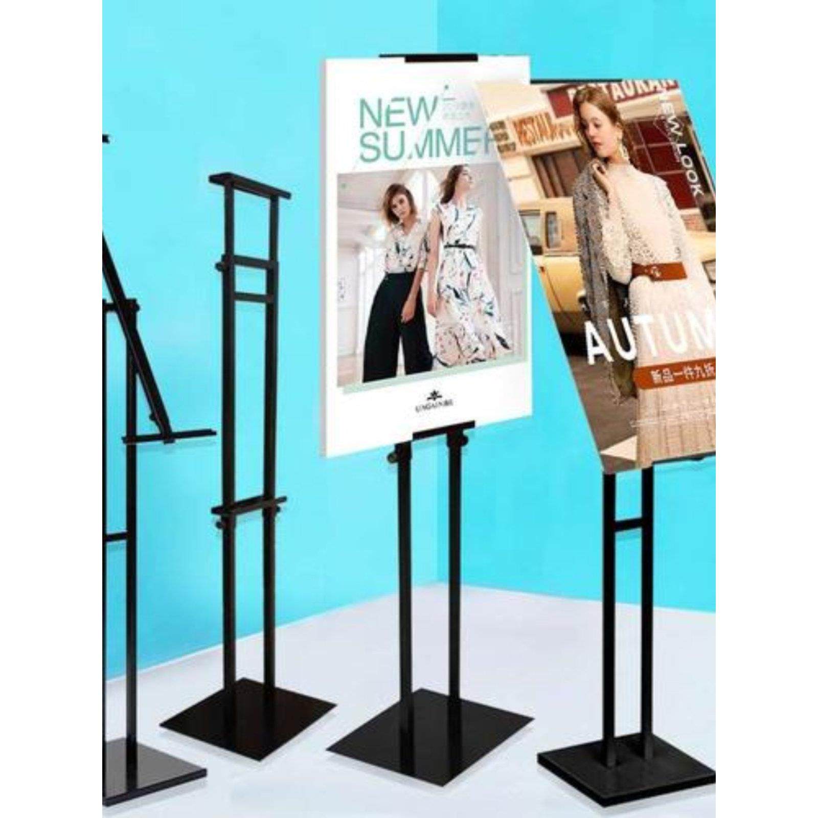 kt板支架展架广告牌铁质海报架立式落地式直立斜立展板单双面挂画