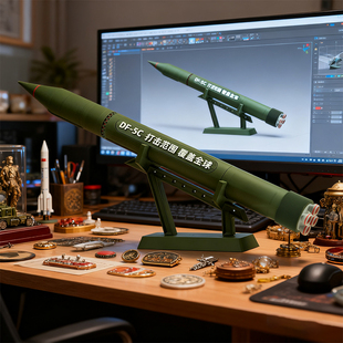 东风DF-5C洲际弹道导弹办公室桌面大摆件军迷模型军事礼物工艺品