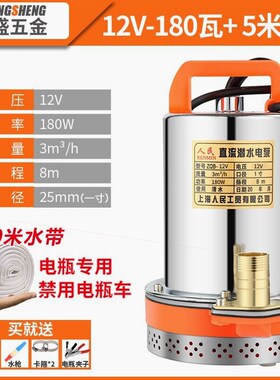 上海人民12V24V48V60V直z流潜水泵抽水泵家用农用刷车电动车高扬