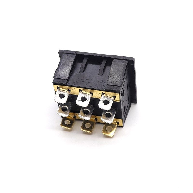 KCD3船型开关 三联9脚2档 红色带灯15A250V 3合1组合翘板按钮开关