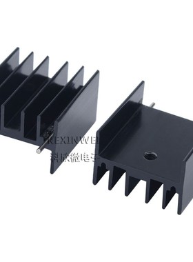 YB25 双针黑色 25*24*16mm铝散热片 YA25 TO-220 脚距18 25*23*16