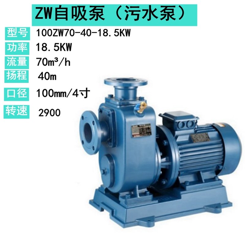 BZ自吸泵卧式管道离心泵380v抽水ZW自吸泵污水泵排污泵工业增压泵