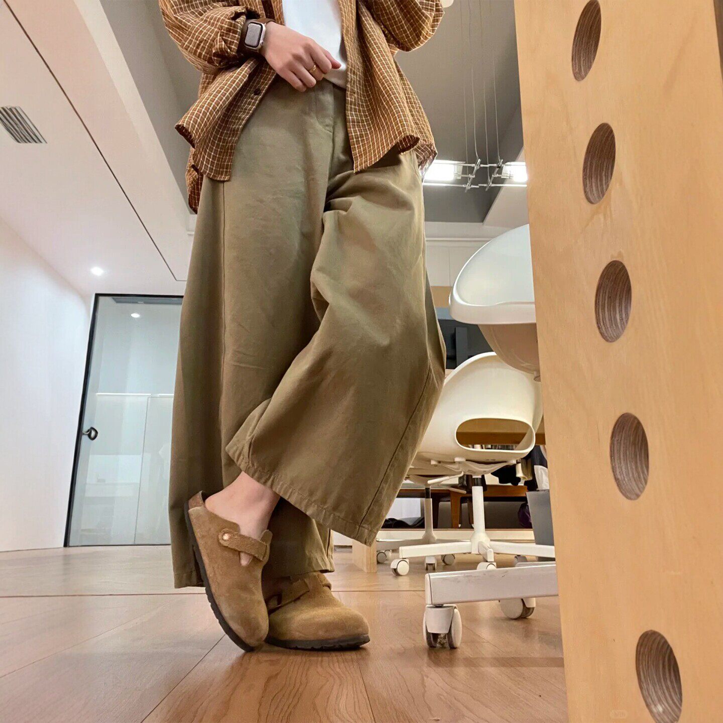韩系慵懒松弛感阔腿裤女大尺