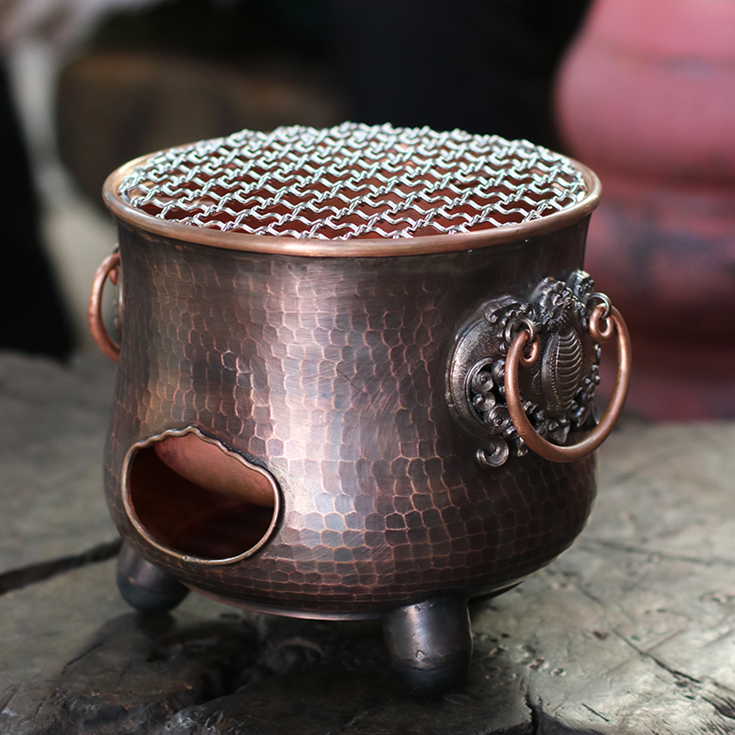 围炉煮茶紫铜小炭炉烧烤冬天火炉子煮茶取暖烧水多用途户外室内