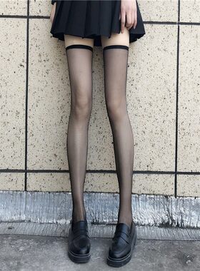 透肤白丝袜透明黑色丝袜