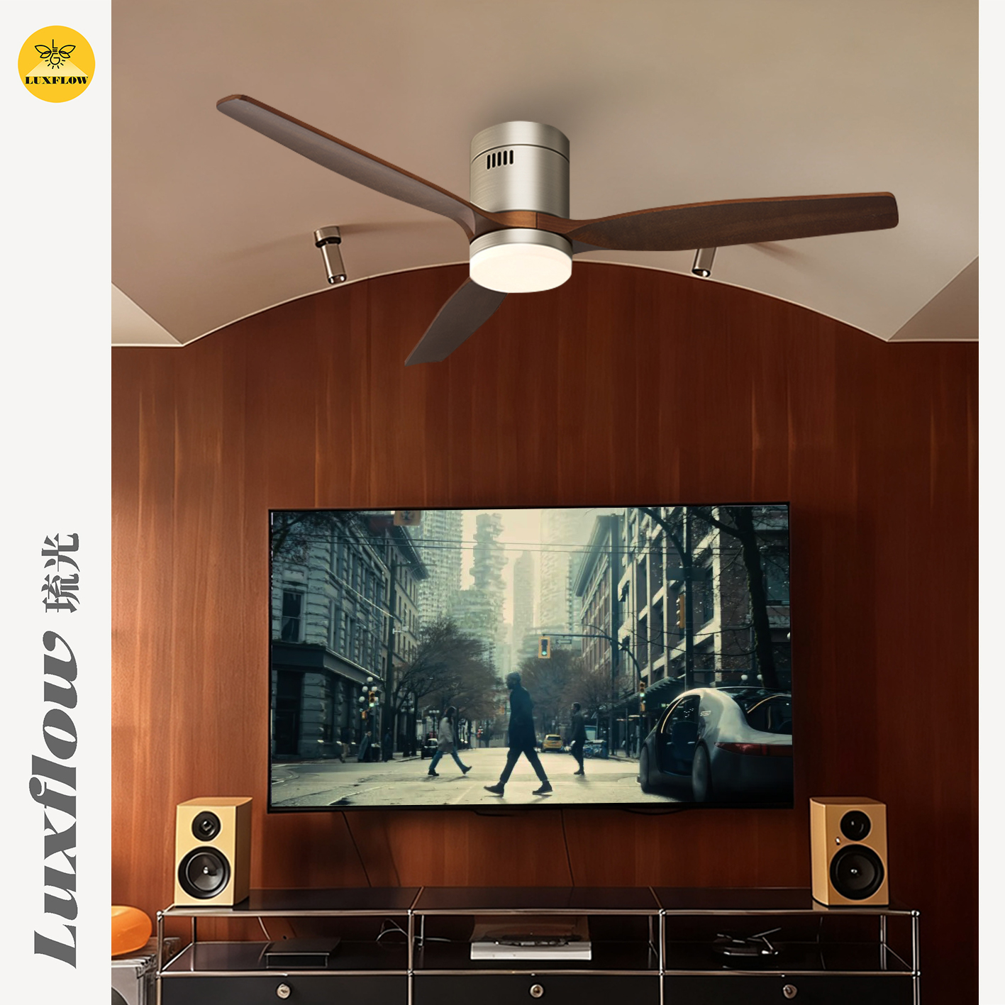 琉光中古风客厅吊扇灯