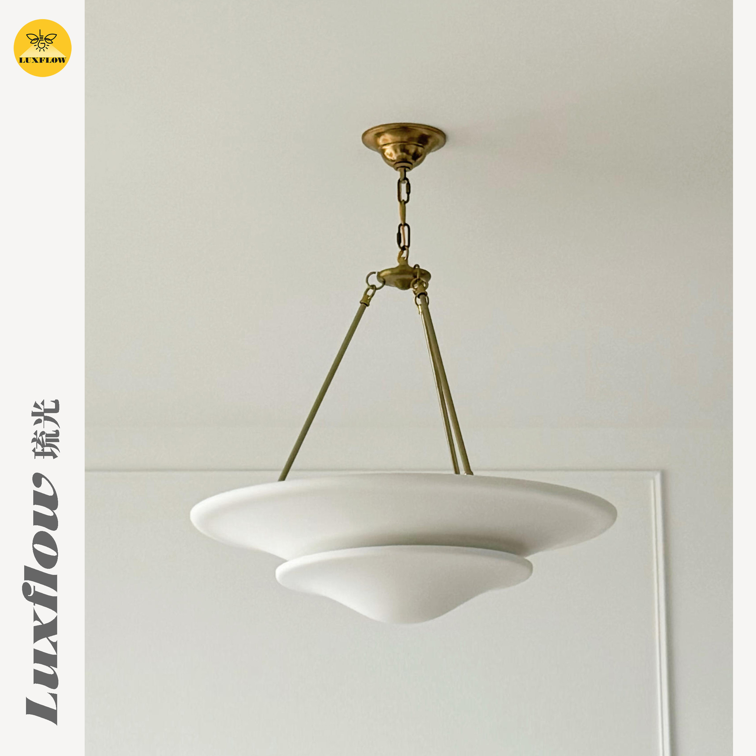 琉光美式vc法式侘寂风客厅吊灯餐厅石膏全铜设计师复古别墅卧室灯,家装灯饰光源,客厅吊灯,淘宝优惠券,粉丝福利购,淘宝优惠卷