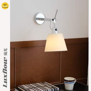 琉光意大利Tolomeo羊皮纸短臂摇臂壁灯设计师简约书房卧室床头