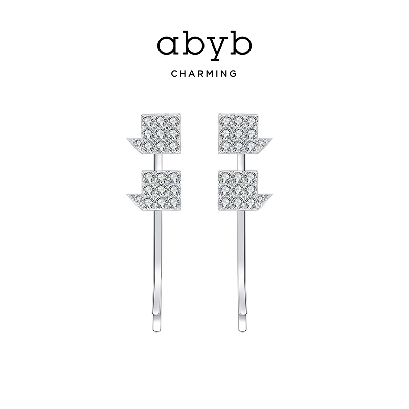 abyb charming发夹表白 love u 3000 hairpin设计感水钻边夹
