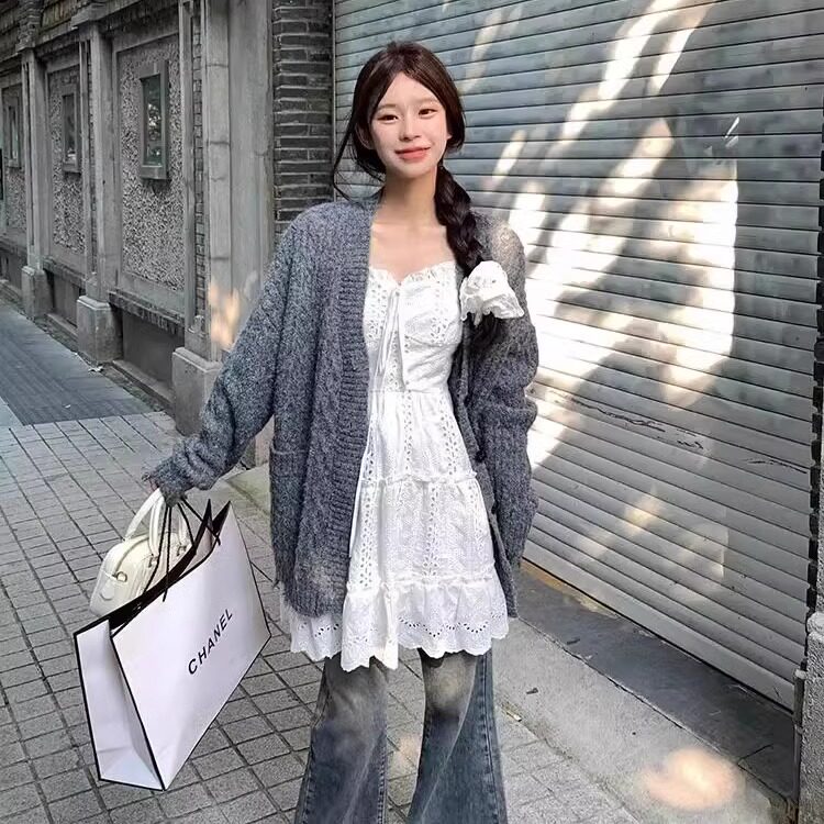 胖妹妹蕾丝花边吊带裙女