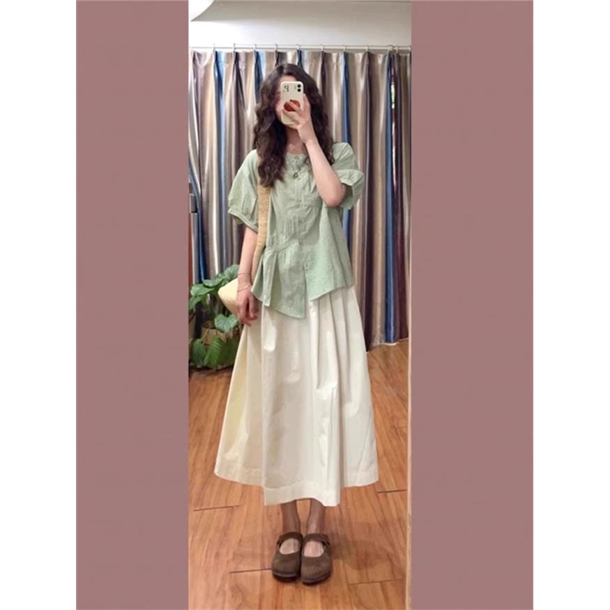 微胖女生夏季穿搭衬衫半