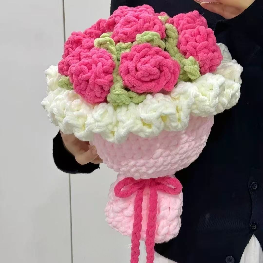 向日葵手捧花DIY毛线编织送妈妈高考礼物结婚纪念日教师情人节款