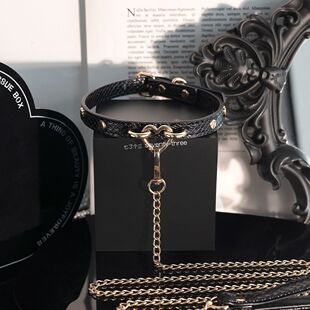 「困锁」爱心配饰蛇纹pu项圈choker颈带脖环暗黑亚文化个性饰品