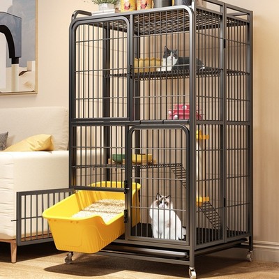 猫笼子带厕所一体家用室内超大自由空间猫咪别墅猫舍猫屋折叠笼子