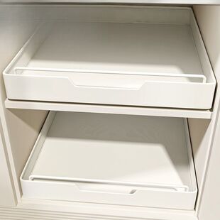 橱柜拉篮厨房调料收纳盒带滑轨免安装收纳箱夹缝收纳箱子金属仕淮