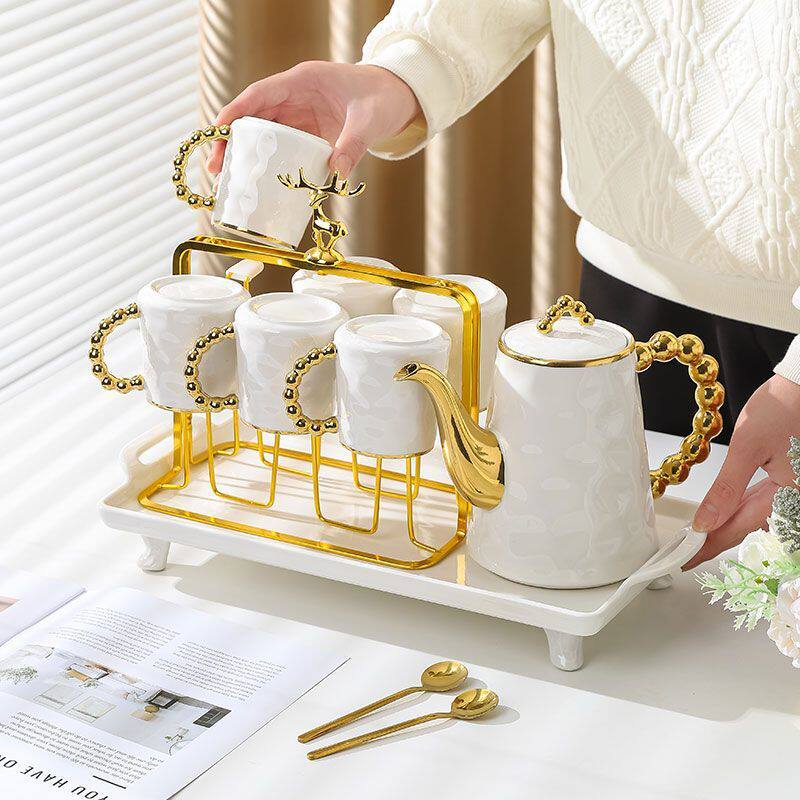 茶具套装2025新款轻奢简约水杯家用客厅茶杯欧式陶瓷水具套装