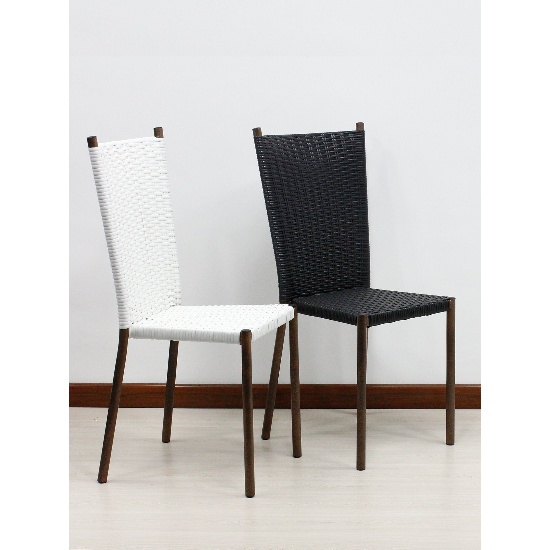 高靠背藤椅矮背藤椅黑色藤椅铁架餐椅铁艺藤椅手工藤椅小藤椅