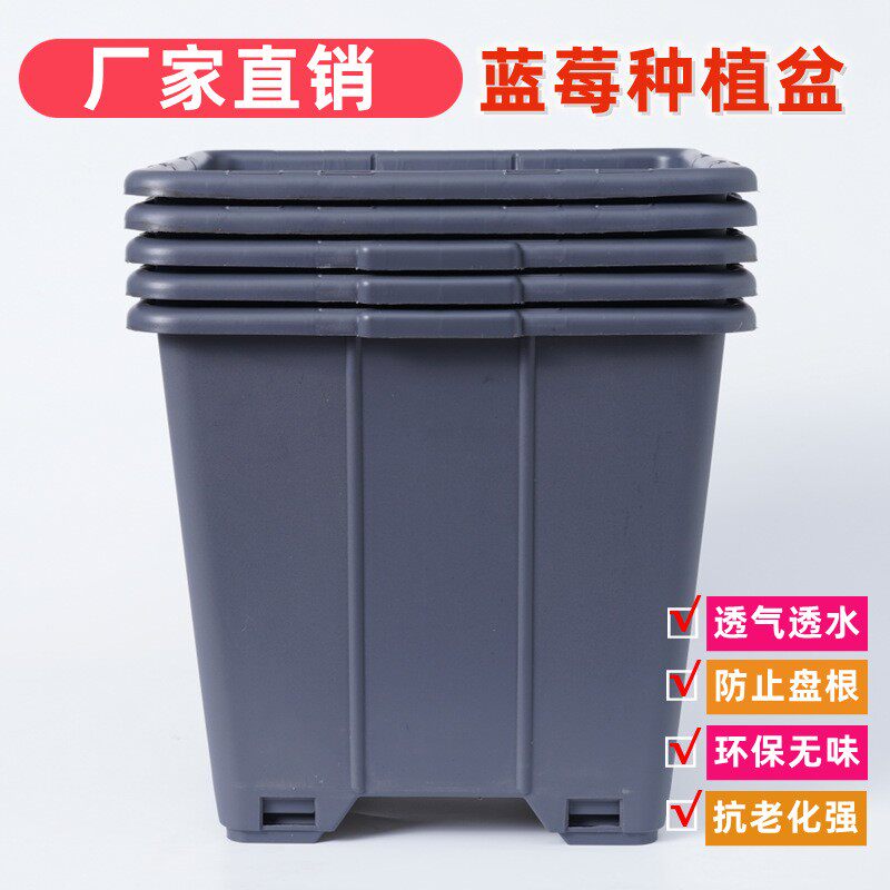 蓝莓种植盆30L升七7加仑基质塑料花盆加厚大号方型透气控根盆