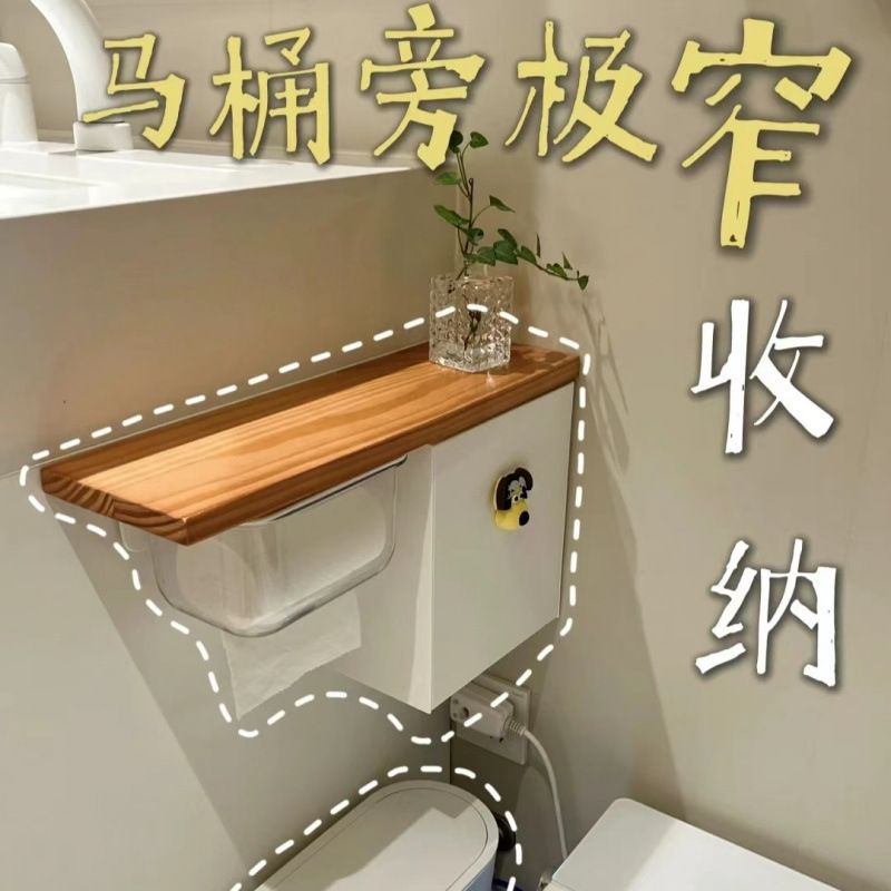 浴室纸巾收纳盒网红新款壁挂置物架厕所洗手间防水储物透明风