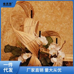 竹编竹条竹篾材料手工花艺婚礼展厅舞台装置竹排园艺创意背景仕淮