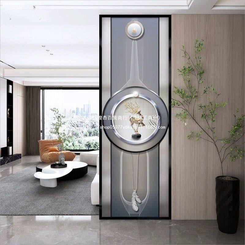 艺术玻璃屏风隔断现代简约客厅卧室入户遮挡家用玄关钢化装饰成人