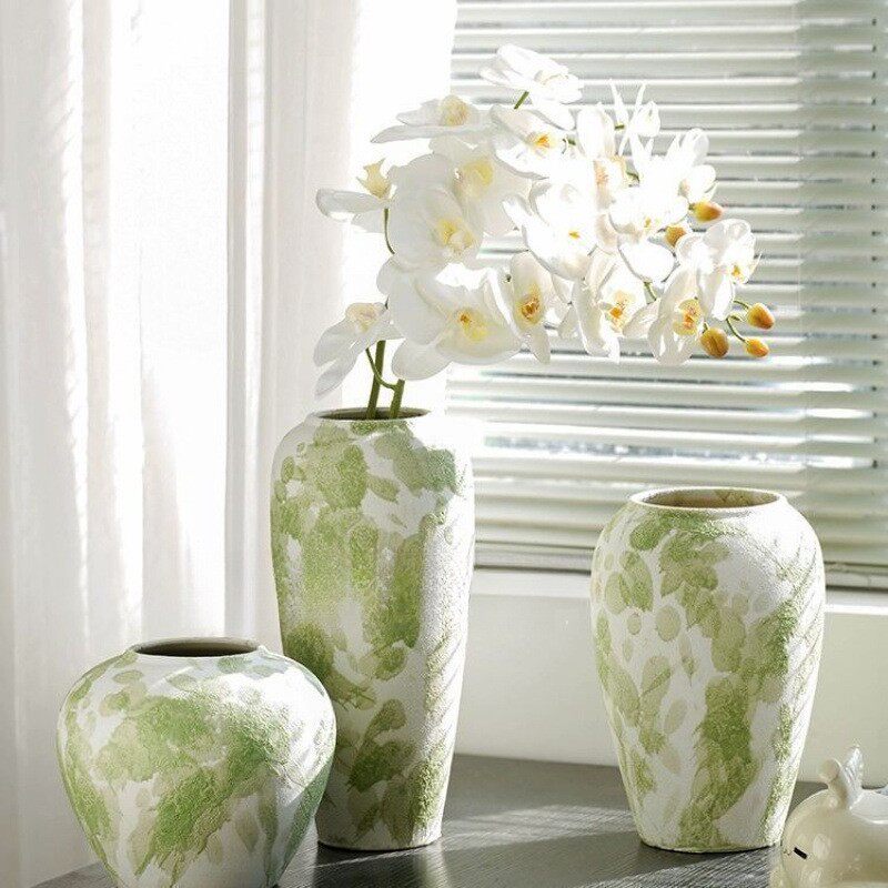 中式复古陶瓷花瓶摆件客厅玄关落地花瓶高颜值插花水养装饰品陶罐